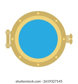 porthole in flat style, porthole window of sailing ships, submarines and missiles isolate on white background