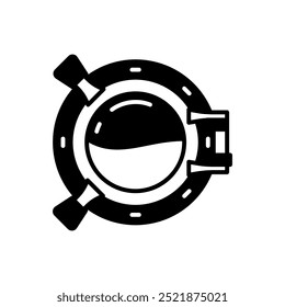 Porthole Glyph Icon, Vector illustration