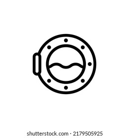 Porthole Icon. Line Art Style Design Isolated On White Background