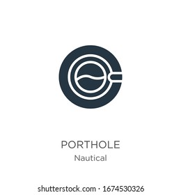 Porthole icon vector. Trendy flat porthole icon from nautical collection isolated on white background. Vector illustration can be used for web and mobile graphic design, logo, eps10