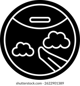 Diseño de icono de Vector de línea de ojo de buey