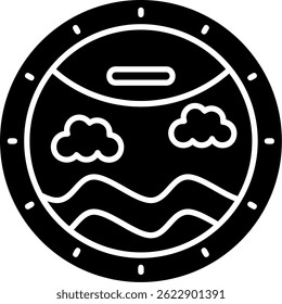 Diseño de icono de Vector de línea de ojo de buey