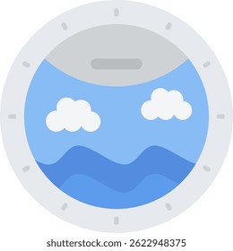 Diseño de icono de Vector de línea de ojo de buey