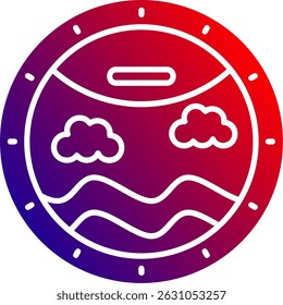 Diseño de icono de Vector de línea de ojo de buey