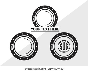 Porthole Monogram SVG Printable Vector Illustration
