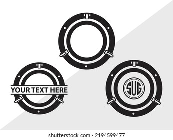 Porthole Monogram SVG Printable Vector Illustration