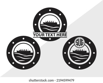 Porthole Monogram SVG Printable Vector Illustration