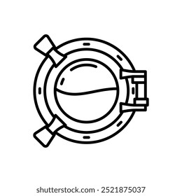 Icono de contorno de ojo de buey, Ilustración vectorial