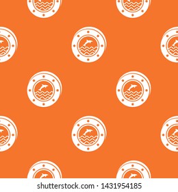 Porthole pattern vector orange for any web design best