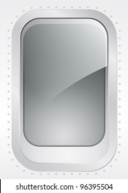 Porthole of a plane or ship, external view - vector illustration Eps10