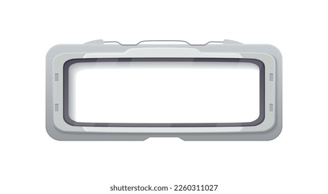 Porthole realistic composition with isolated image of metal frame for window of the vessel on blank background vector illustration