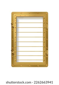 Porthole realistic composition with isolated image of metal frame for window of the vessel on blank background vector illustration
