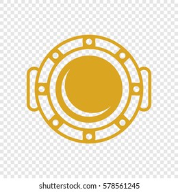 Porthole of ship isolated on white background. vector illustration Vector. Flat style yellow icon on white.