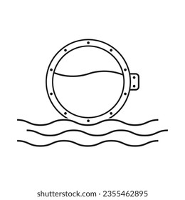 Porthole, ship window icon. Vector illustration. EPS 10.