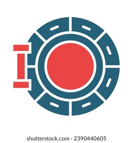 Porthole Vector Glyph Two Color Icon For Personal And Commercial Use.
