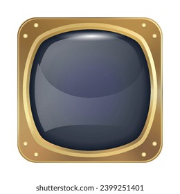 Porthole window icon. Safe round metalic spaceship illuminator decent. Vector steel window hole. Cruise aircraft porthole or fuselage cabin window