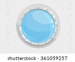 Porthole Window of sailing ships and classic rockets. Editable Clip Art.