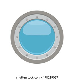 Porthole window of sailing ships, submarines and missiles. flat vector illustration isolate on a white background. easy to use