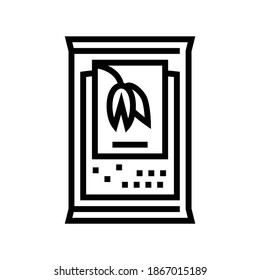 portion bag oatmeal line icon vector. portion bag oatmeal sign. isolated contour symbol black illustration