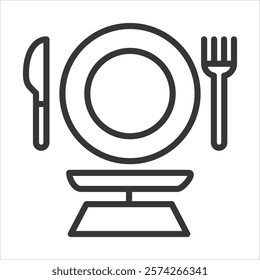 Portion Control Icon Vector Illustration Outline