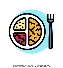 portion control obesity overweight color icon vector. portion control obesity overweight sign. isolated symbol illustration