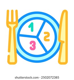 portion control obesity overweight color icon vector. portion control obesity overweight sign. isolated symbol illustration