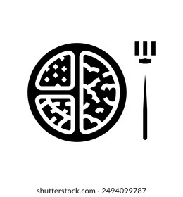 portion control obesity overweight glyph icon vector. portion control obesity overweight sign. isolated symbol illustration