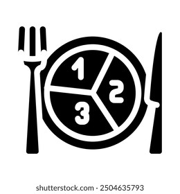 portion control obesity overweight glyph icon vector. portion control obesity overweight sign. isolated symbol illustration