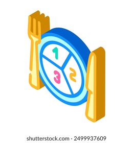 portion control obesity overweight isometric icon vector. portion control obesity overweight sign. isolated symbol illustration