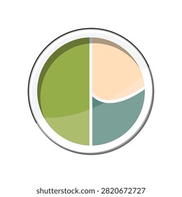 Portion control plate icon illustrates balanced diet components, emphasizing healthy eating habits, proper food proportions, and nutritional planning