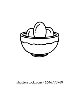 portion, eggs, easter line icon on white background