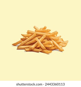 Portion of French fries, editable vector illustration.