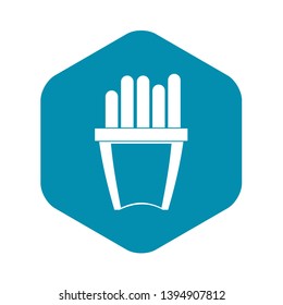 Portion of french fries icon. Simple illustration of portion of french fries vector icon for web