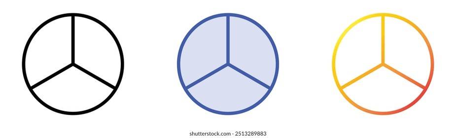 portion icon. Linear, Blue Fill and Gradient Style Design Isolated On White Background