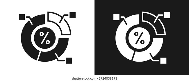 Portion Icon Set Glyph In White And Black Background