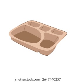 portion multi section meal tray cartoon. serving prep, stackable reusable, ecofriendly plastic portion multi section meal tray sign. isolated symbol vector illustration