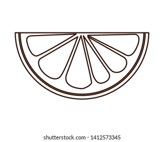 portion of orange in white background