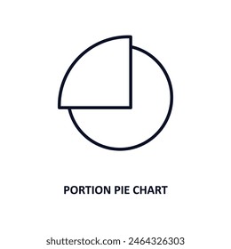 portion pie chart outline icon.  Thin line icon from business collection. Editable vector isolated on white background