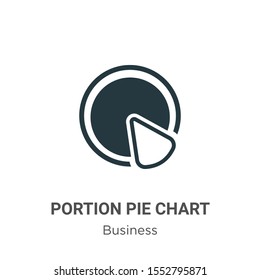 Portion pie chart vector icon on white background. Flat vector portion pie chart icon symbol sign from modern business collection for mobile concept and web apps design.