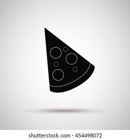 portion of the pizza silhouette, illustration in gray degrade color backdrop