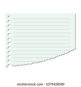 Portion of the sheet of paper in a line on an isolated white background. Vector illustration.