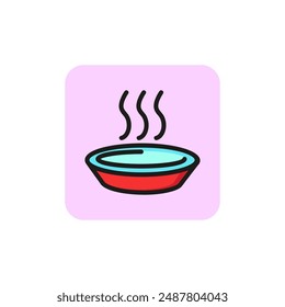 Portion of soup line icon. Cooking, kitchen, dish, plate. Food concept. Vector illustration can be used for topics like lunch, menu, restaurant