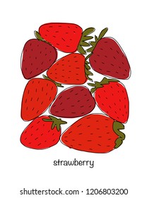 Portion of strawberries, sketch for your design