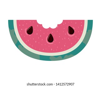 portion of watermelon and white background