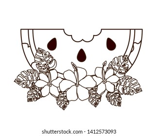 portion of watermelon and white background