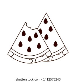 portion of watermelon and white background