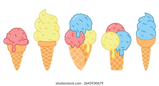 Portions of fruit or berry ice cream clip art