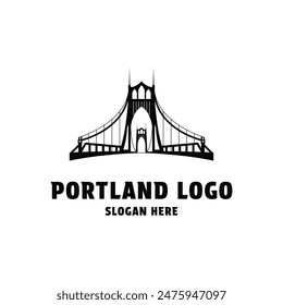 idea del concepto de diseño del logotipo de portland bridge