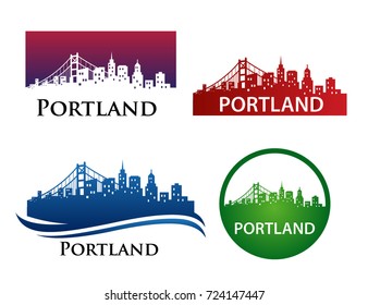 Portland City skyline Logo Template