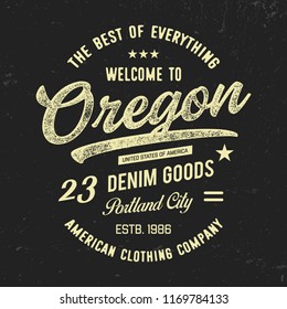 Portland City typography. Oregon State.Vintage vector t-shirt and apparel design,  print, logo, poster. Vector